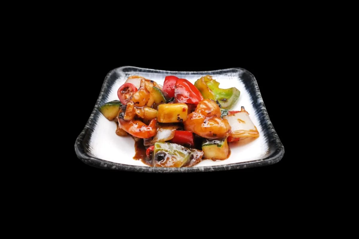 Garnalen met Zwarte Bonensaus
