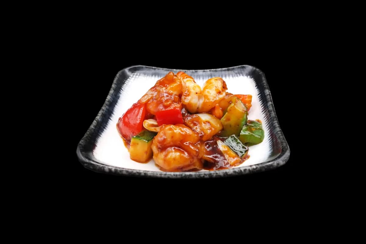 Garnalen met Gon Bao saus