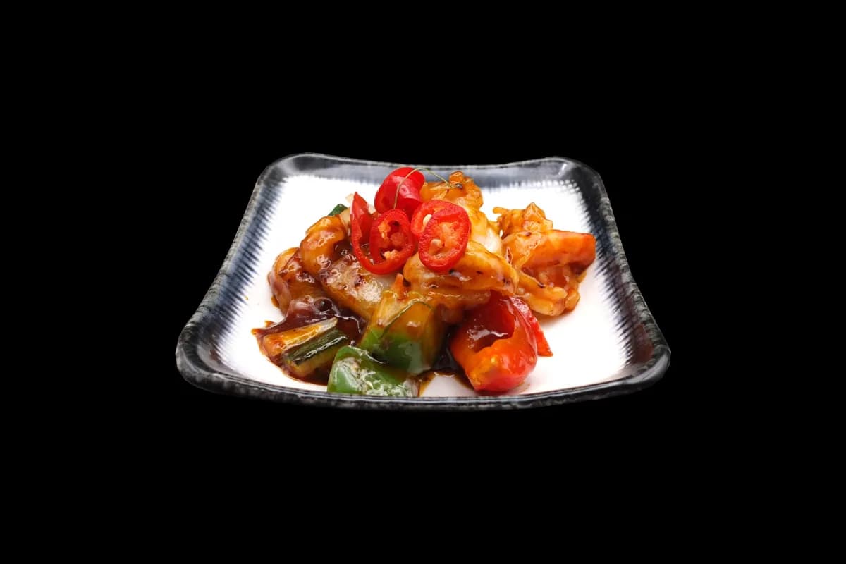 Garnalen met Hui Kuo saus